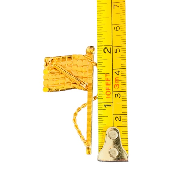 USA Flag Pin Rhinestone Crystal American Flag Brooch - Picture 5 of 9